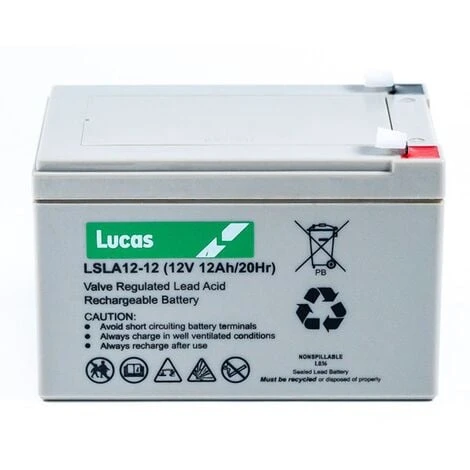 Batterie Plomb étanche Stationnaire Lucas VRLA AGM LSLA12-12 12V 12Ah.