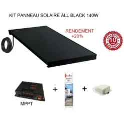 Antarion Kit Panneau Solaire 140w Pour Camping Car ALL BLACK +20%