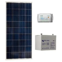 Victron Kit Solaire SITE ISOLE 80Wc Polycristallin - 12V (Capacité Batterie : Kit Avec 1 Batterie AGM 60 Ah)