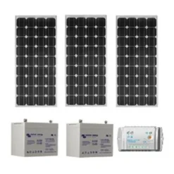 Victron Kit Solaire SITE ISOLE 240Wc - 12V (Capacité Batterie : Kit Avec 3 Batteries Gel 90 Ah )
