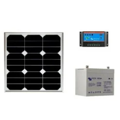Victron Kit Solaire SITE ISOLE 30 Wc - 12V (Capacité Batterie : Kit Avec 1 Batterie AGM 22 Ah)