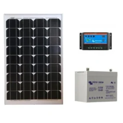 Kit Photovoltaique 55 Wc VICTRON - 12V (Capacité Batterie : Kit Avec 1 Batterie AGM 38 Ah)