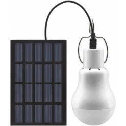 Solaire Alimenté Ampoule Led - Portable USB Charge Lantern Lampe Spotlight Intérieur Bureau Cuisine Lecture Avec Panneau Solaire Pour Randonnée En Plein Air Camping Tente Pêche Éclairage,Starlight