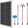 Renogy Kit Panneau Solaire Kit De Démarrage Solaire Monocristallin 30W 12V Pour La Maison Module Solaire Avec Contrôleur De Charge Panneau Solaire Pour Camping-car Bateau Caravane Et Maison