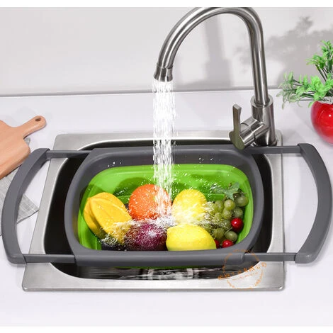 LYCXAMES -- Panier Rectangulaire Multifonctionnel Rétractable Créatif De Drain Avec La Fonction De Fuite