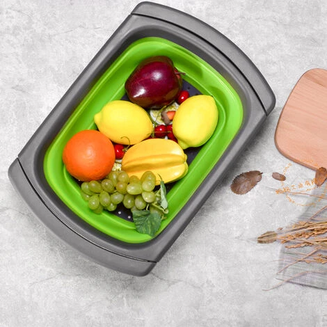 LYCXAMES -- Panier Rectangulaire Multifonctionnel Rétractable Créatif De Drain Avec La Fonction De Fuite – Image 2