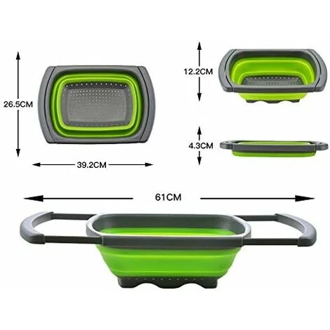 LYCXAMES -- Panier Rectangulaire Multifonctionnel Rétractable Créatif De Drain Avec La Fonction De Fuite – Image 3