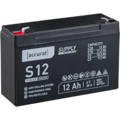Accurat Supply S12 AGM 6V Batterie De Plomb 12Ah