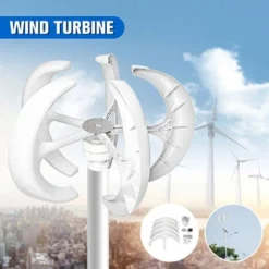 Generateur De Vent 650W 24V Avec Chargeur Controleur 5 Lames Minitype Lantern Eolienne Generateur Kit Axe Vertical De Générateur D'éolienne