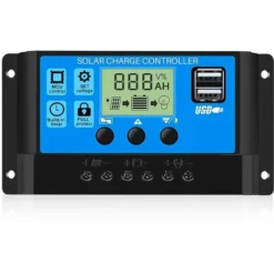 20A 12V/24V Contrôleur De Charge Régulateur Panneau Solaire De Batterie Intelligent Avec 5V Double Port USB LCD Affichage