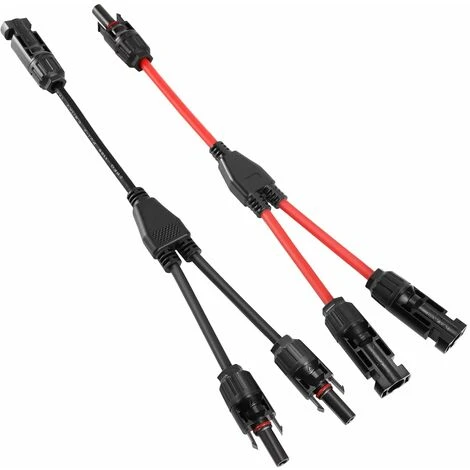 Solaire Panneau Câble Connecteur Professionnel (1 à 2 Branches) Y Connecteurs Câble Solairede Panneau Solaire MMF + FFM Adaptateur Solaire 1 Paire