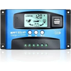 Contrôleur De Charge Solaire MPPT 30 A, 12 V/24 V, Avec Régulateur De Panneau Solaire De Surveillance De Mise Au Point Automatique Avec écran LCD, Double Ports USB 2,5 A