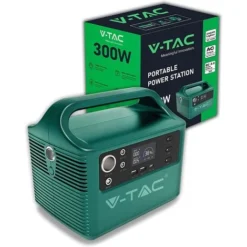 V-TAC Centrale électrique Portable 300W Générateur De Stockage De Batterie Courant Max 600W - Rechargeable Via 220V / Panneau Solaire Sku 11441