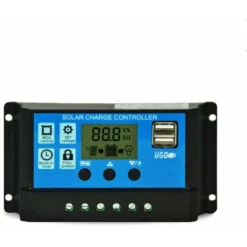 Régulateur De Charge Panneau Solaire Intelligent Régulateur De Charge De Panneau Solaire PWM, 12 V/24 V, 30 A, écran LCD, Double Port USB