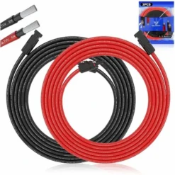 WddnAot Kit Câble Panneau Solaire 2m - Rallonge Panneau Câble Solaire En Cuivre Étamé Résistant Aux Intempéries à La Rouille, L’Oxydation - Câble Solaire 12 AWG - Fil Solaire 1,500V RELIAGINT