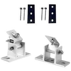 Ensemble De Supports Pour Panneaux Solaires, Réglables De 15 à 30 Degrés (2pcs Support + 2pcs Coussinets En Caoutchouc + 4pcs Vis à Bois à Douille Hexagonale)