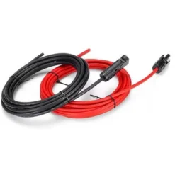 Solar Module Extension Cable MC4 PV Connector Extension Cable PV Cable - 4 Square Red And Black 5m Each, Single Head, 2pcs