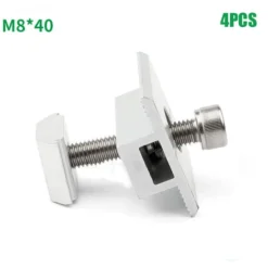 ELLE 4PCS Assemblage De Support Solaire Photovoltaïque, Bloc Moyenne Pression En Alliage D'aluminium, M8 X 40