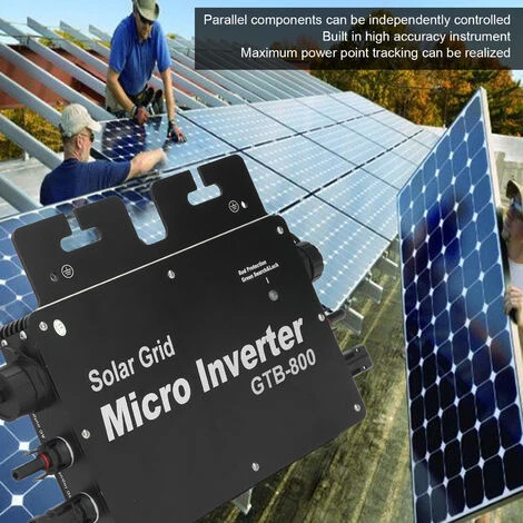 Micro Onduleur Réseau Solaire, Contrle WiFi, Identification Automatique, DC à AC, Onduleur Solaire 120V 230V, Prise Américaine Noire – Image 3