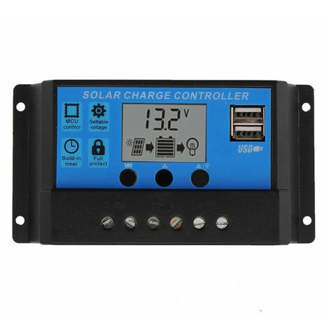 Régulateur De Charge Solaire Régulateur De Panneau Solaire Régulateur 12V/24V Avec USB 10A – Image 4