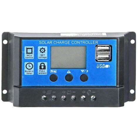 30A 12/24V LCD Régulateur Solaire Batterie Régulateur Contrôleur Double USB – Image 2