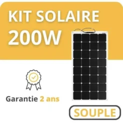 Helios Kit Solaire Souple - 12V - Camping Car / Bateau / Tiny House 200W