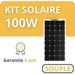Helios Kit Solaire Souple - 12V - Camping Car / Bateau / Tiny House 100W