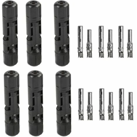 Connecteur Solaire 6 Paires Connecteur Panneau Solaire Photovoltaique Câble Connecteur MC4 Mâle/Femelle Connecteur Solaire Pour Solaire Panneau Photovoltaïque,